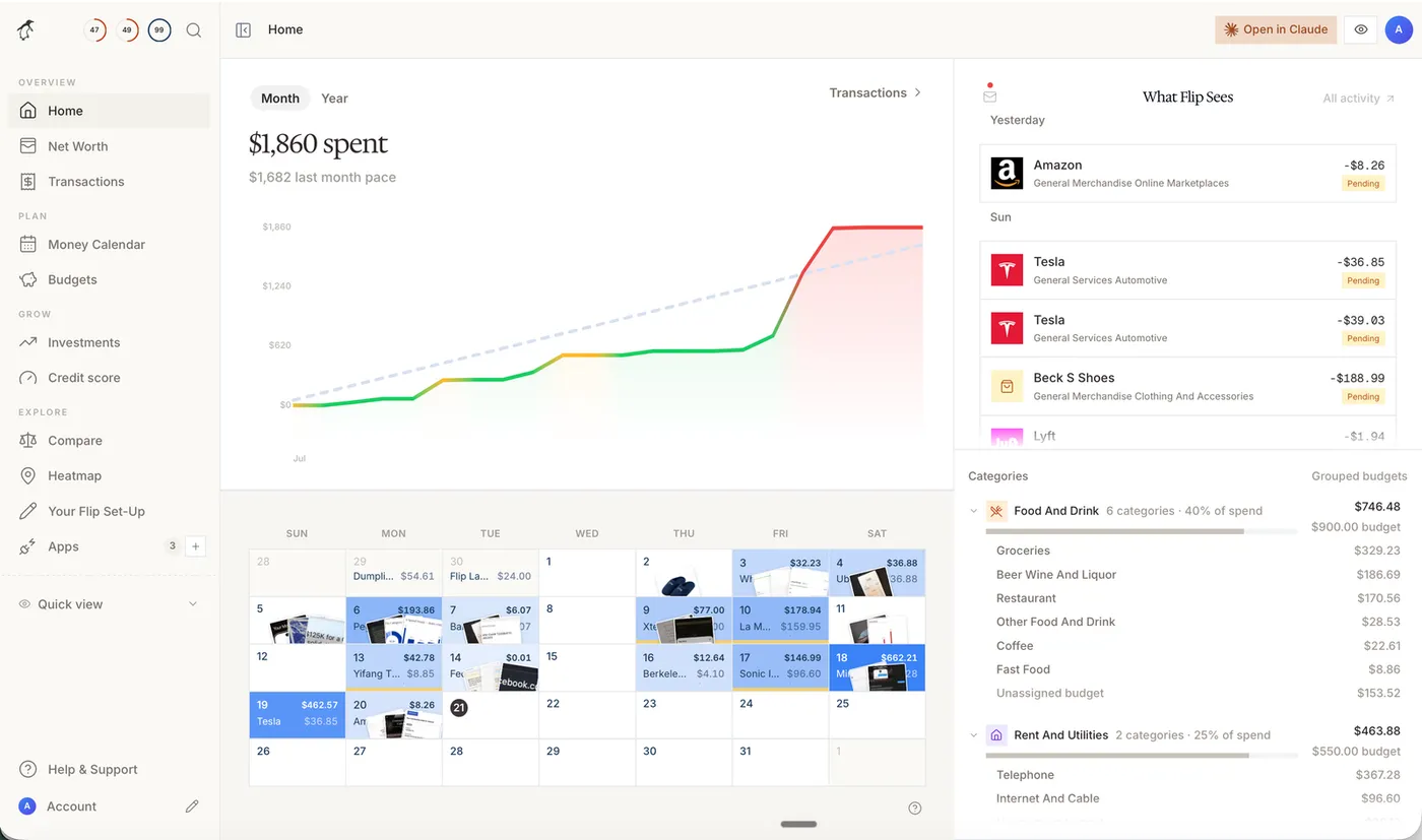 The Flip dashboard